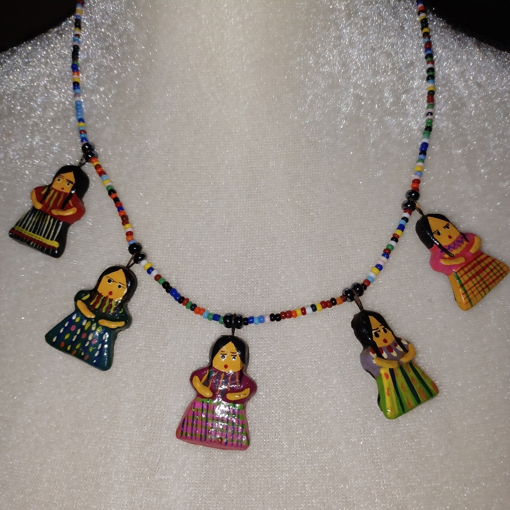 Doll beaded necklace